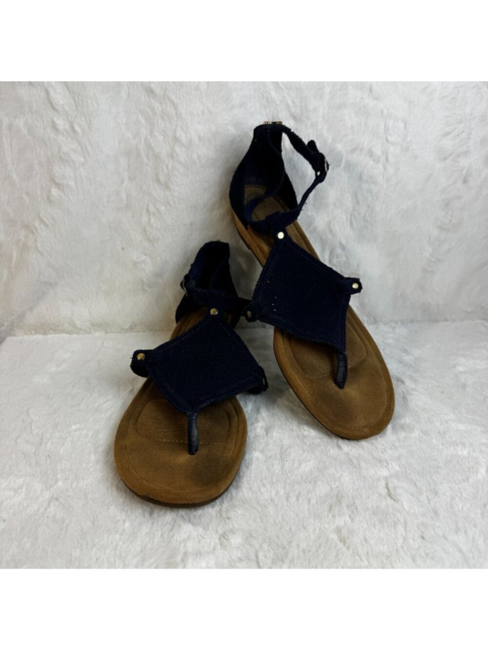 Koolaburra By UGG Womens Briona Wedge Sandal Insignia Blue Size US 9 Cork Suede - Picture 2 of 11